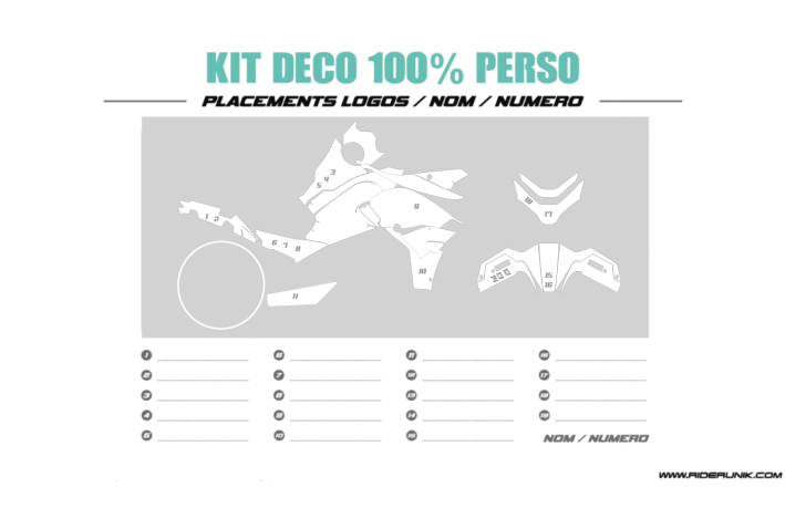 KIT DECO CF MOTO 800 MT 100% PERSONNALISE