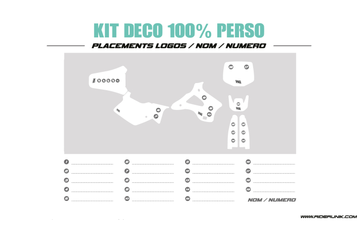 KIT DECO MOTOCROSS KX VINTAGE 100% PERSO