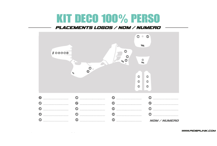 KIT DECO MOTOCROSS YZ VINTAGE 100% PERSO